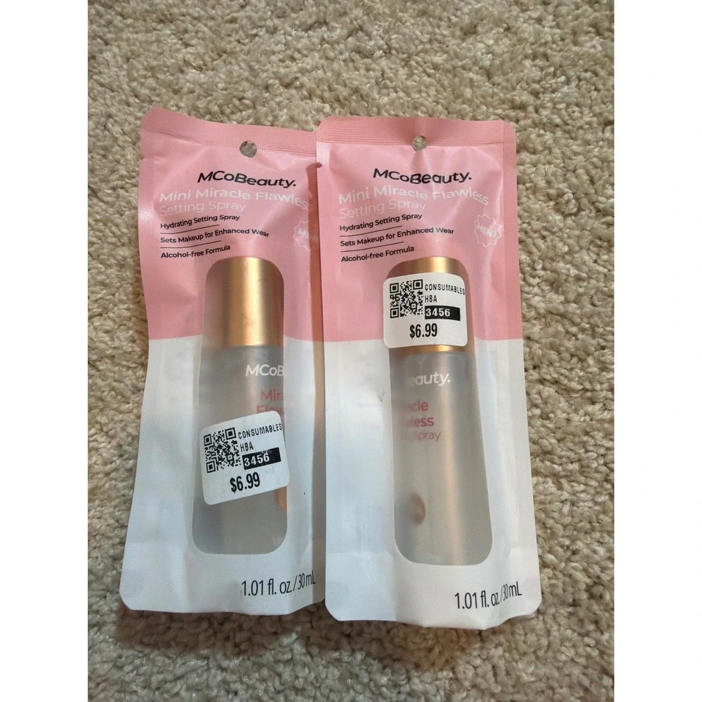 MCoBeauty Mini Miracle Flawless Setting Spray Alcohol-Free 30ml Lot of 2 NEW